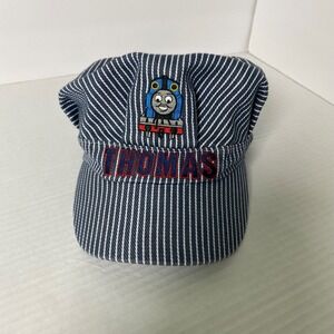 Vintage Thomas and‎ Friends Boys Engineer Cap Conductor Railroad Train Pinstripe